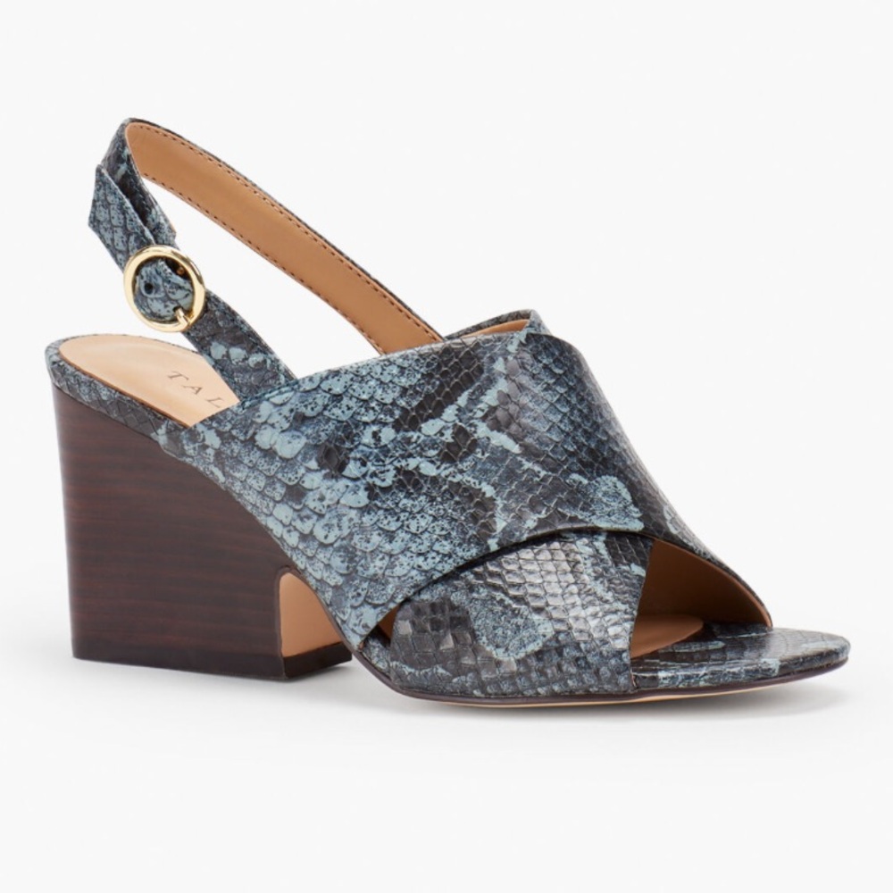 TALBOTS AMBERLEY SLINGBACK WEDGE SANDALS - EMBOSSED 7.5